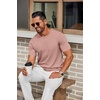 image:imageCOOFANDY Mens Knit TShirts Casual Crewneck Short Sleeve Shirts Summer Tops Basic Pullover TeesLight Pink