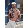 image:imageCOOFANDY Mens Knit TShirts Casual Crewneck Short Sleeve Shirts Summer Tops Basic Pullover TeesLight Pink