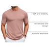 image:imageCOOFANDY Mens Knit TShirts Casual Crewneck Short Sleeve Shirts Summer Tops Basic Pullover TeesLight Pink