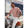 image:imageCOOFANDY Mens Knit TShirts Casual Crewneck Short Sleeve Shirts Summer Tops Basic Pullover TeesLight Pink