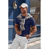image:imageCOOFANDY Mens Knit TShirts Casual Crewneck Short Sleeve Shirts Summer Tops Basic Pullover TeesNavy Blue