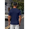 image:imageCOOFANDY Mens Knit TShirts Casual Crewneck Short Sleeve Shirts Summer Tops Basic Pullover TeesNavy Blue