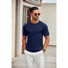 image:imageCOOFANDY Mens Knit TShirts Casual Crewneck Short Sleeve Shirts Summer Tops Basic Pullover TeesNavy Blue