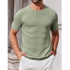 image:imageCOOFANDY Mens Knit TShirts Casual Crewneck Short Sleeve Shirts Summer Tops Basic Pullover TeesSage Green