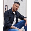 image:imageCOOFANDY Mens Long Sleeve Button Up Shirt Jacket with Flap PocketsNavy