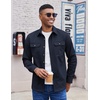 image:imageCOOFANDY Mens Long Sleeve Button Up Shirt Jacket with Flap PocketsNavy