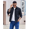 image:imageCOOFANDY Mens Long Sleeve Button Up Shirt Jacket with Flap PocketsNavy