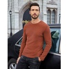 image:imageCOOFANDY Mens Long Sleeve Shirts Thermal TShirt Slim Fit Crewneck Sweater Knitted Pullover ShirtCaramel