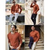 image:imageCOOFANDY Mens Long Sleeve Shirts Thermal TShirt Slim Fit Crewneck Sweater Knitted Pullover ShirtCaramel