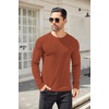 image:imageCOOFANDY Mens Long Sleeve Shirts Thermal TShirt Slim Fit Crewneck Sweater Knitted Pullover ShirtCaramel