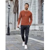image:imageCOOFANDY Mens Long Sleeve Shirts Thermal TShirt Slim Fit Crewneck Sweater Knitted Pullover ShirtCaramel