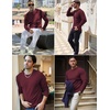 image:imageCOOFANDY Mens Long Sleeve Shirts Thermal TShirt Slim Fit Crewneck Sweater Knitted Pullover ShirtDeep Red