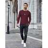 image:imageCOOFANDY Mens Long Sleeve Shirts Thermal TShirt Slim Fit Crewneck Sweater Knitted Pullover ShirtDeep Red