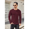image:imageCOOFANDY Mens Long Sleeve Shirts Thermal TShirt Slim Fit Crewneck Sweater Knitted Pullover ShirtDeep Red