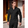 image:imageCOOFANDY Mens Muscle Fit Dress Shirts Casual Button Down Long Sleeve  4Way Stretch Wrinkle Free Slim Fit Lightweight Breathable Move Freely Bussiness Casual Soft and SkinFriendlyBlack