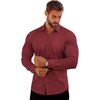 image:imageCOOFANDY Mens Muscle Fit Dress Shirts Casual Button Down Long Sleeve  4Way Stretch Wrinkle Free Slim Fit Lightweight Breathable Move Freely Bussiness Casual Soft and SkinFriendlyWine Red
