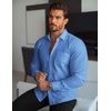 image:imageCOOFANDY Mens Muscle Fit Dress Shirts Casual Button Down Long Sleeve  4Way Stretch Wrinkle Free Slim Fit Lightweight Breathable Move Freely Bussiness Casual Soft and SkinFriendlyLight Blue