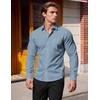 image:imageCOOFANDY Mens Muscle Fit Dress Shirts Casual Button Down Long Sleeve  4Way Stretch Wrinkle Free Slim Fit Lightweight Breathable Move Freely Bussiness Casual Soft and SkinFriendlyHaze Blue