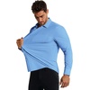 image:imageCOOFANDY Mens Muscle Fit Dress Shirts Casual Button Down Long Sleeve  4Way Stretch Wrinkle Free Slim Fit Lightweight Breathable Move Freely Bussiness Casual Soft and SkinFriendlyLight Blue