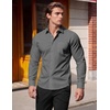 image:imageCOOFANDY Mens Muscle Fit Dress Shirts Casual Button Down Long Sleeve  4Way Stretch Wrinkle Free Slim Fit Lightweight Breathable Move Freely Bussiness Casual Soft and SkinFriendlyDark Grey