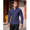 image:imageCOOFANDY Mens Muscle Fit Dress Shirts Casual Button Down Long Sleeve  4Way Stretch Wrinkle Free Slim Fit Lightweight Breathable Move Freely Bussiness Casual Soft and SkinFriendlyNavy Blue
