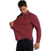 image:imageCOOFANDY Mens Muscle Fit Dress Shirts Casual Button Down Long Sleeve  4Way Stretch Wrinkle Free Slim Fit Lightweight Breathable Move Freely Bussiness Casual Soft and SkinFriendlyWine Red