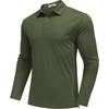image:imageCOOFANDY Mens Polo Shirts Long Sleeve UPF 50 Moisture Wicking Golf Shirt  3 Button Lightweight Collared Shirts Shape Retaining Classic Basic Polos Ideal for Golf Tennis and Daily Casual WearOlive Green