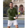 image:imageCOOFANDY Mens Polo Shirts Long Sleeve UPF 50 Moisture Wicking Golf Shirt  3 Button Lightweight Collared Shirts Shape Retaining Classic Basic Polos Ideal for Golf Tennis and Daily Casual WearOlive Green