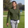 image:imageCOOFANDY Mens Polo Shirts Long Sleeve UPF 50 Moisture Wicking Golf Shirt  3 Button Lightweight Collared Shirts Shape Retaining Classic Basic Polos Ideal for Golf Tennis and Daily Casual WearOlive Green