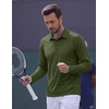image:imageCOOFANDY Mens Polo Shirts Long Sleeve UPF 50 Moisture Wicking Golf Shirt  3 Button Lightweight Collared Shirts Shape Retaining Classic Basic Polos Ideal for Golf Tennis and Daily Casual WearOlive Green