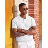 image:imageCOOFANDY Mens Polo Shirts Textured Knit Short Sleeve Stretch Casual Shirts  IceCool Fabric Comfortable and Breathable Three Button placket unique knit TextureWhite
