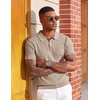 image:imageCOOFANDY Mens Polo Shirts Textured Knit Short Sleeve Stretch Casual Shirts  IceCool Fabric Comfortable and Breathable Three Button placket unique knit TextureKhaki