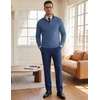 image:imageCOOFANDY Mens Quarter Zip Pullover Fleece Lightweight Mock Neck Sweatshirt  Basic 14 Zip Half Zipper Sweater High Neck 34 Zip Up Thermal Turtleneck Classic Long Sleeve Casual Golf Dress WinterBlue