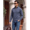 image:imageCOOFANDY Mens Quarter Zip Pullover Fleece Lightweight Mock Neck Sweatshirt  Basic 14 Zip Half Zipper Sweater High Neck 34 Zip Up Thermal Turtleneck Classic Long Sleeve Casual Golf Dress WinterNavy Blue