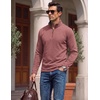 image:imageCOOFANDY Mens Quarter Zip Pullover Fleece Lightweight Mock Neck Sweatshirt  Basic 14 Zip Half Zipper Sweater High Neck 34 Zip Up Thermal Turtleneck Classic Long Sleeve Casual Golf Dress WinterDark Red