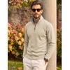 image:imageCOOFANDY Mens Quarter Zip Pullover Fleece Lightweight Mock Neck Sweatshirt  Basic 14 Zip Half Zipper Sweater High Neck 34 Zip Up Thermal Turtleneck Classic Long Sleeve Casual Golf Dress WinterKhaki