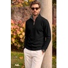 image:imageCOOFANDY Mens Quarter Zip Pullover Fleece Lightweight Mock Neck Sweatshirt  Basic 14 Zip Half Zipper Sweater High Neck 34 Zip Up Thermal Turtleneck Classic Long Sleeve Casual Golf Dress WinterBlack