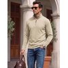 image:imageCOOFANDY Mens Quarter Zip Pullover Fleece Lightweight Mock Neck Sweatshirt  Basic 14 Zip Half Zipper Sweater High Neck 34 Zip Up Thermal Turtleneck Classic Long Sleeve Casual Golf Dress WinterKhaki