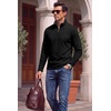 image:imageCOOFANDY Mens Quarter Zip Pullover Fleece Lightweight Mock Neck Sweatshirt  Basic 14 Zip Half Zipper Sweater High Neck 34 Zip Up Thermal Turtleneck Classic Long Sleeve Casual Golf Dress WinterBlack