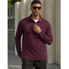 image:imageCOOFANDY Mens Quarter Zip Pullover Golf Shirts Mock Neck Sweatshirt Hiking  14 Zip Long Sleeve Lightweight Moisture Wicking Contrast Striped Collar Sun Protection Running Fishing OutgoingBurgendy