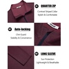 image:imageCOOFANDY Mens Quarter Zip Pullover Golf Shirts Mock Neck Sweatshirt Hiking  14 Zip Long Sleeve Lightweight Moisture Wicking Contrast Striped Collar Sun Protection Running Fishing OutgoingBurgendy