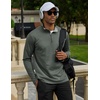 image:imageCOOFANDY Mens Quarter Zip Pullover Golf Shirts Mock Neck Sweatshirt Hiking  14 Zip Long Sleeve Lightweight Moisture Wicking Contrast Striped Collar Sun Protection Running Fishing OutgoingDark Green