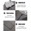 image:imageCOOFANDY Mens Quarter Zip Pullover Golf Shirts Mock Neck Sweatshirt Hiking  14 Zip Long Sleeve Lightweight Moisture Wicking Contrast Striped Collar Sun Protection Running Fishing OutgoingDark Grey