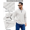 image:imageCOOFANDY Mens Quarter Zip Pullover Sweatshirt Casual Mock Neck Sweater 2026  Lightweight Long Sleeve Fashion Clothes Soft Quilted Fabric Warm Without Bulk Regular Fit Fall Winter Smooth ZipperWhite
