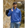 image:imageCOOFANDY Mens Quarter Zip Pullover Sweatshirt Casual Mock Neck Sweater 2026  Lightweight Long Sleeve Fashion Clothes Soft Quilted Fabric Warm Without Bulk Regular Fit Fall Winter Smooth ZipperBlue