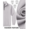 image:imageCOOFANDY Mens Quarter Zip Pullover Sweatshirt Casual Mock Neck Sweater 2026  Lightweight Long Sleeve Fashion Clothes Soft Quilted Fabric Warm Without Bulk Regular Fit Fall Winter Smooth ZipperGrey