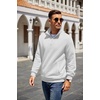 image:imageCOOFANDY Mens Quarter Zip Pullover Sweatshirt Casual Mock Neck Sweater 2026  Long Sleeve 14 Zip Quilted Pullover Regular Fit Warm Without Bulk Fall Winter Ideal For Golf Daily WearAsolid White