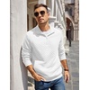 image:imageCOOFANDY Mens Quarter Zip Pullover Sweatshirt Casual Mock Neck Sweater 2026  Long Sleeve 14 Zip Quilted Pullover Regular Fit Warm Without Bulk Fall Winter Ideal For Golf Daily WearAsolid White