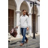 image:imageCOOFANDY Mens Quarter Zip Pullover Sweatshirt Casual Mock Neck Sweater 2026  Long Sleeve 14 Zip Quilted Pullover Regular Fit Warm Without Bulk Fall Winter Ideal For Golf Daily WearAsolid White