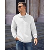 image:imageCOOFANDY Mens Quarter Zip Pullover Sweatshirt Casual Mock Neck Sweater 2026  Long Sleeve 14 Zip Quilted Pullover Regular Fit Warm Without Bulk Fall Winter Ideal For Golf Daily WearAsolid White